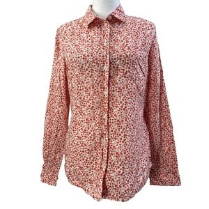 J. Crew Red Floral Button Down Shirt